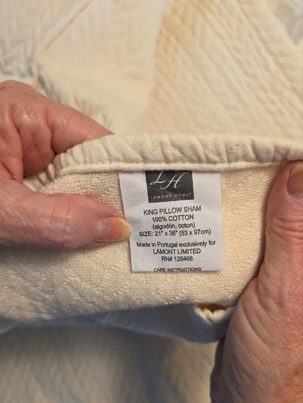 Luxury Cream/Beige Pillow Shams  2 King and One Standard